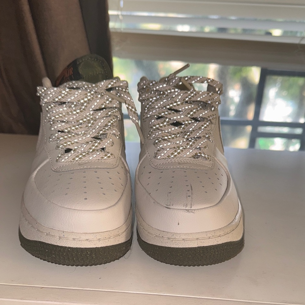 Nike White and Green Athletic Shoes